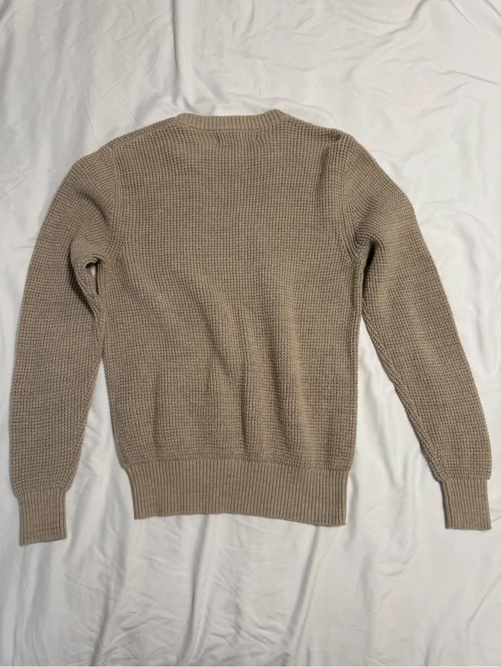 Men's Textured Crewneck Sweater in Taupe